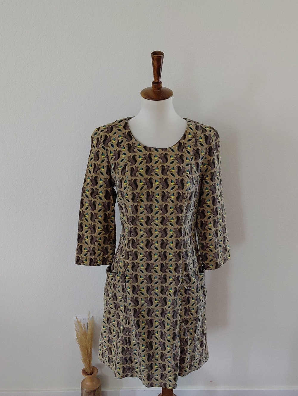 Boden Hartland Corduroy Squirrel Dress